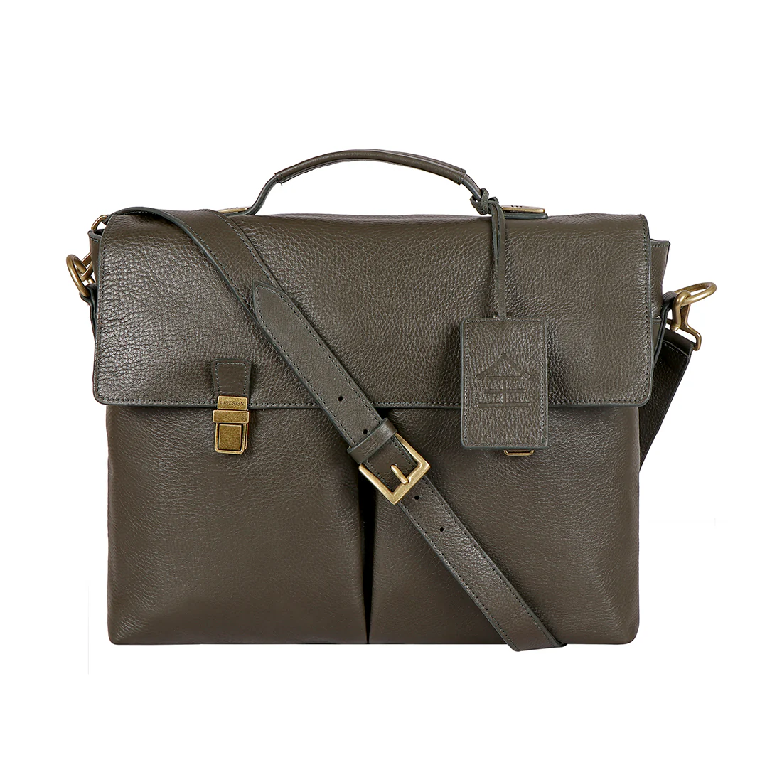 Kenji 01 Green Leather Messenger Bag - Image 2