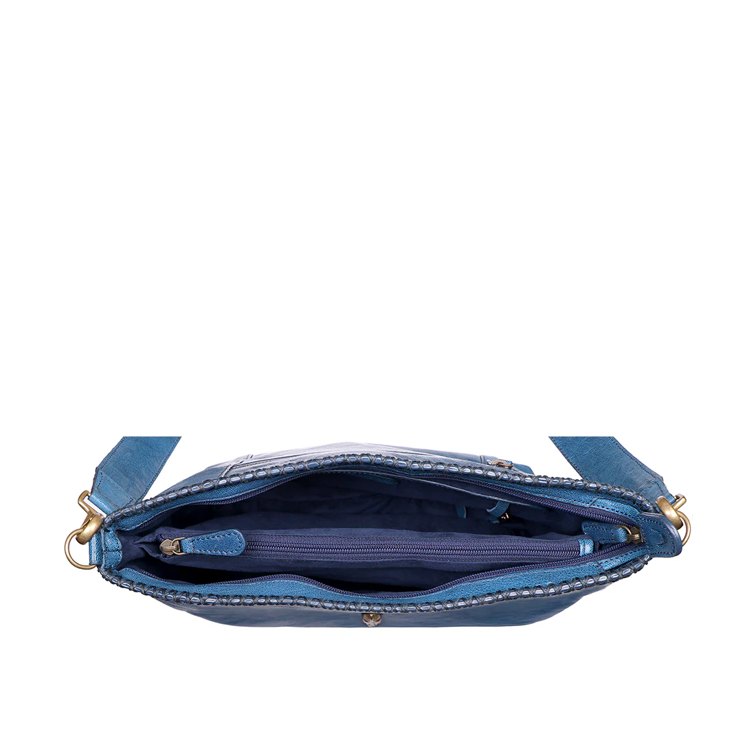 Kiboko 02 Blue Leather Shoulder Bag - Image 4
