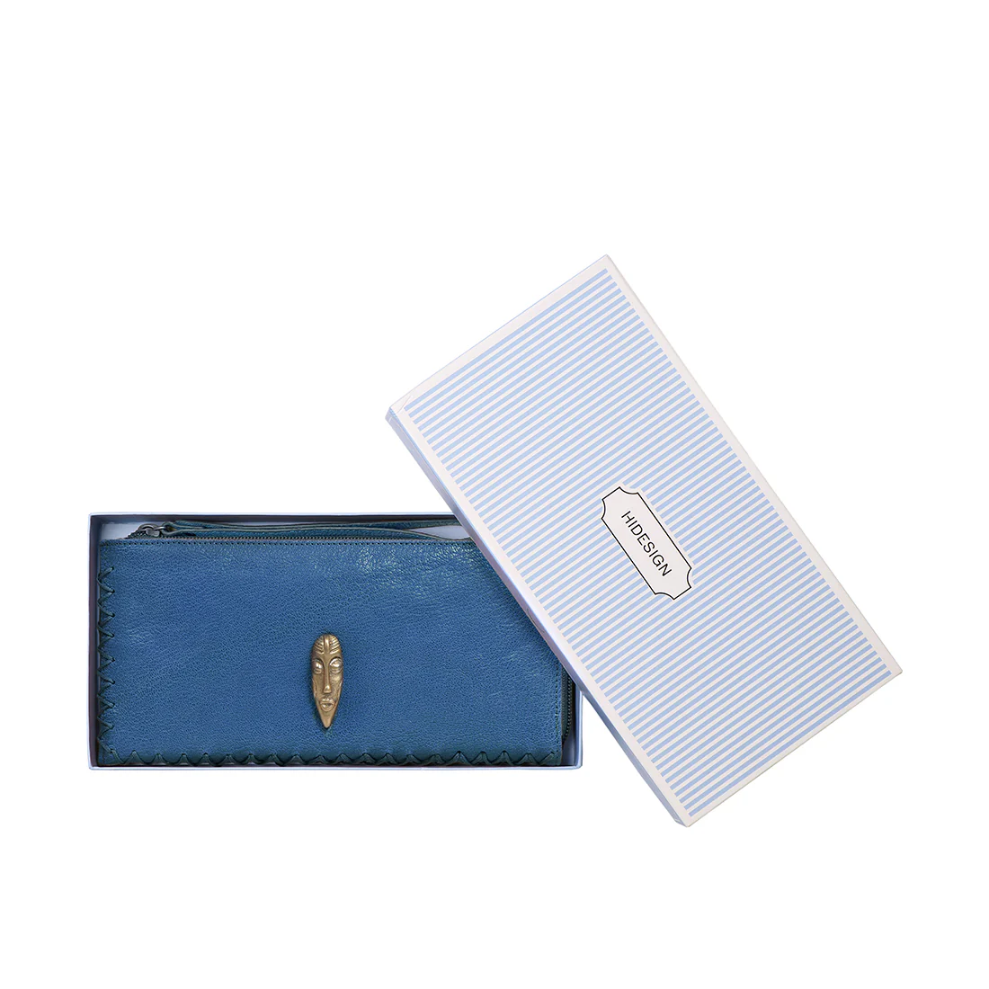 Kiboko W1 Blue Leather Zip Around Wallet - Image 7