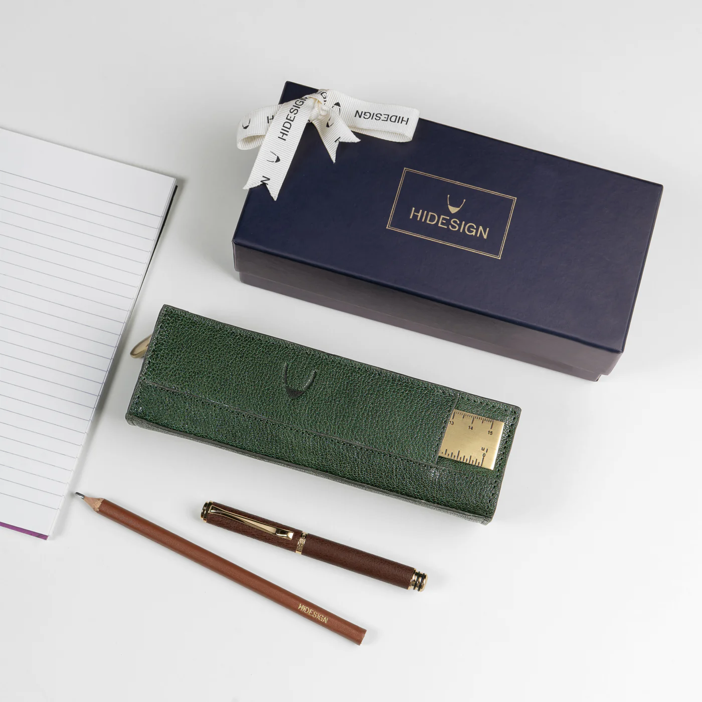 Kili Green Leather Pencil Pouch - Image 2