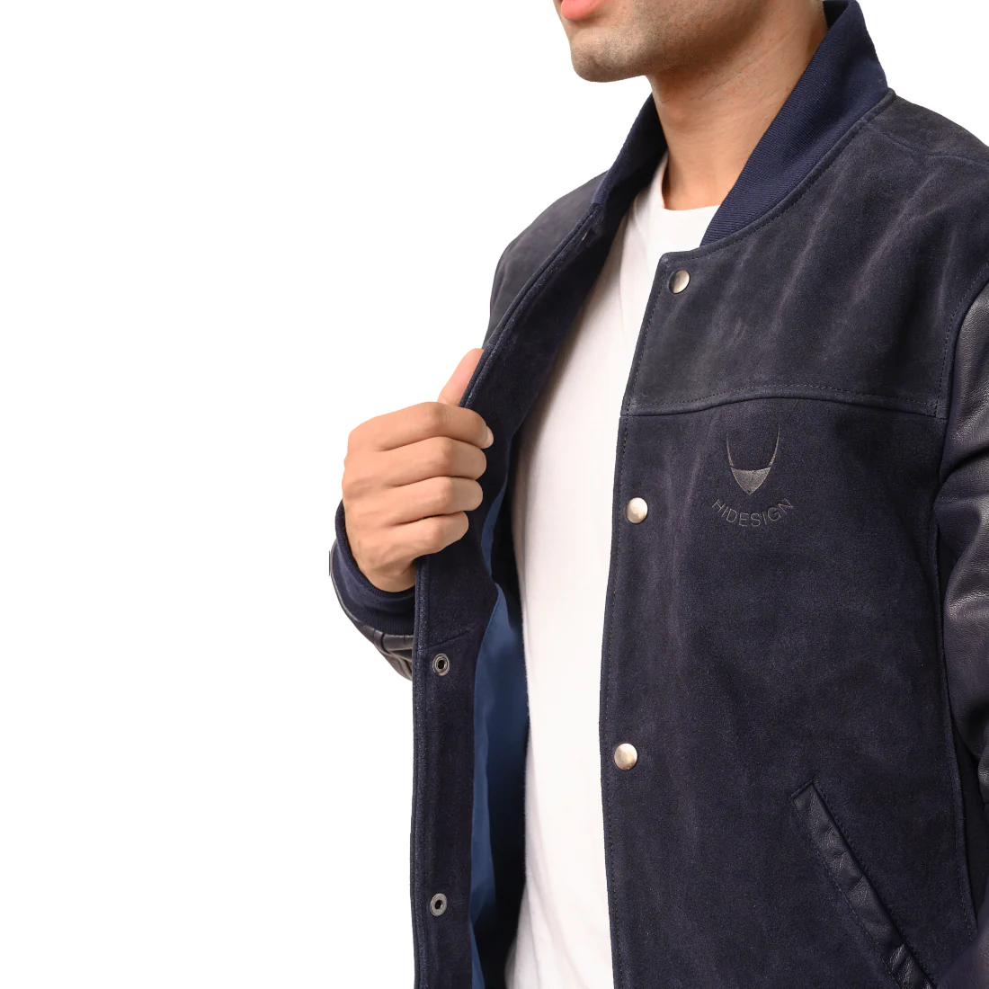 Kobe 01 Men's Blue Varsity Style Leather Jacket - Image 3