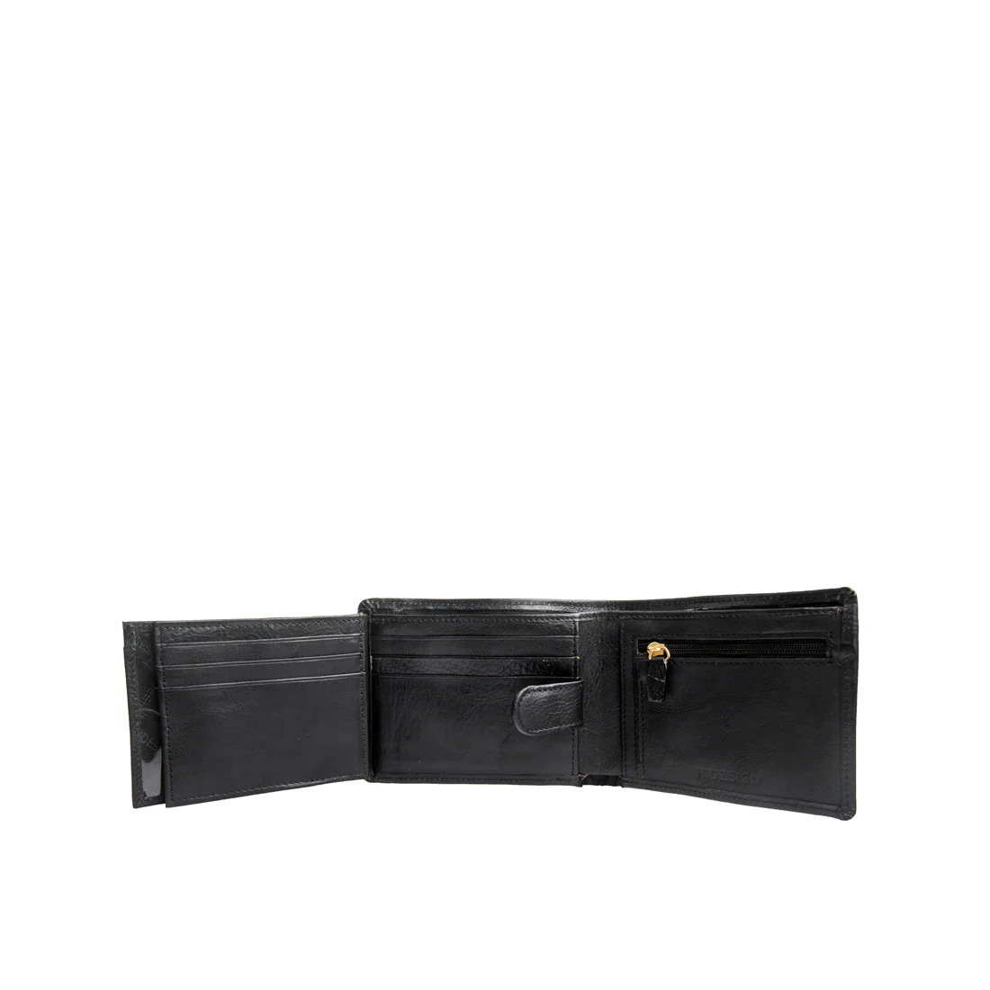 L103 N  Black Leather Bi-Fold Wallet - Image 6