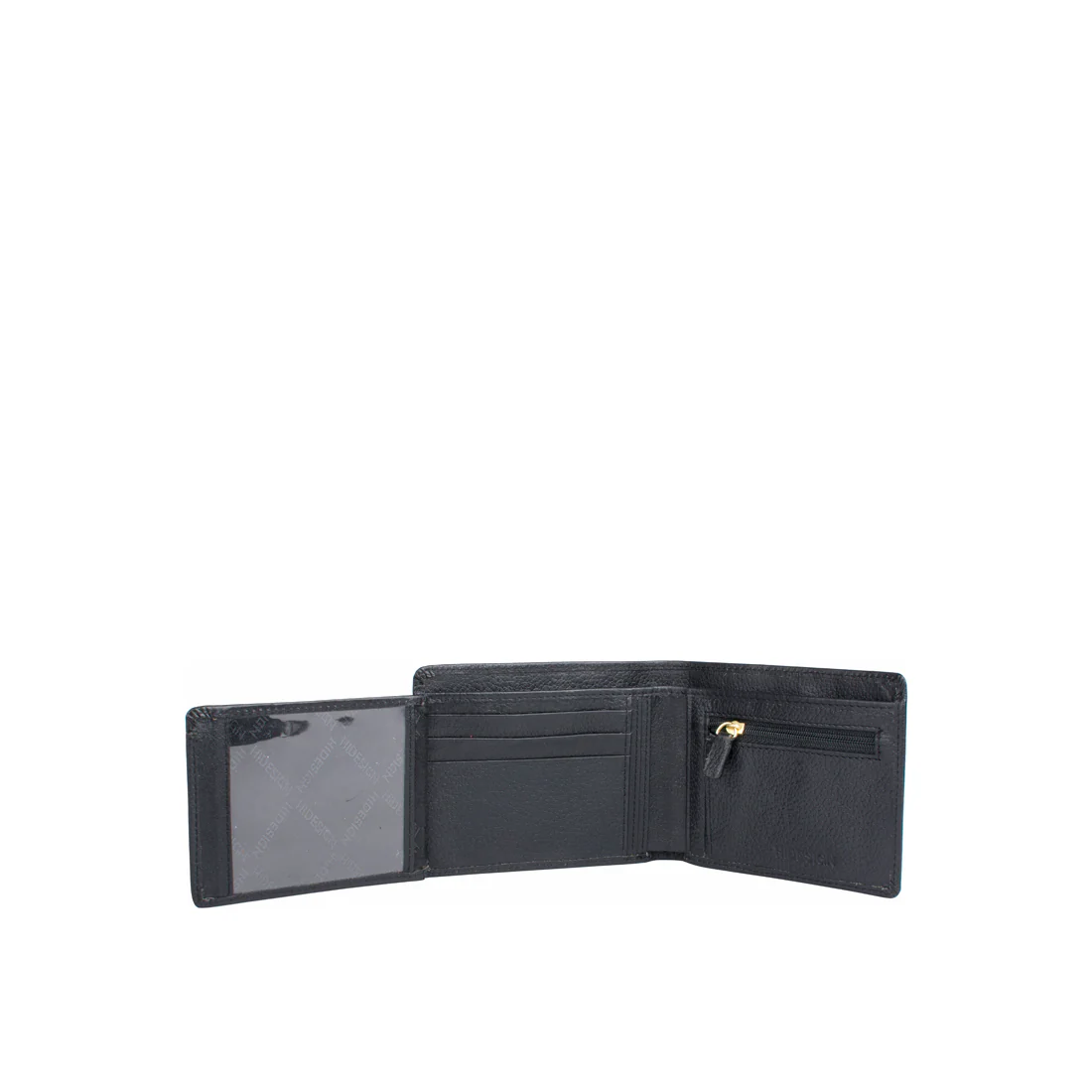 L104 N  Black Leather Bi-Fold Wallet - Image 5