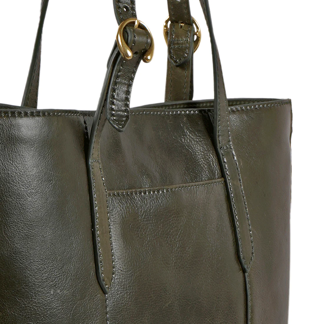 La Plata 01 Green Leather Shoulder Bag - Image 5