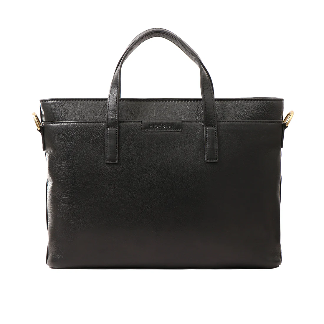 La Plata 02 Black Leather Laptop Bag - Image 4
