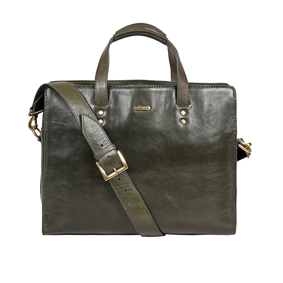 La Plata 03 Green Leather Laptop Bag