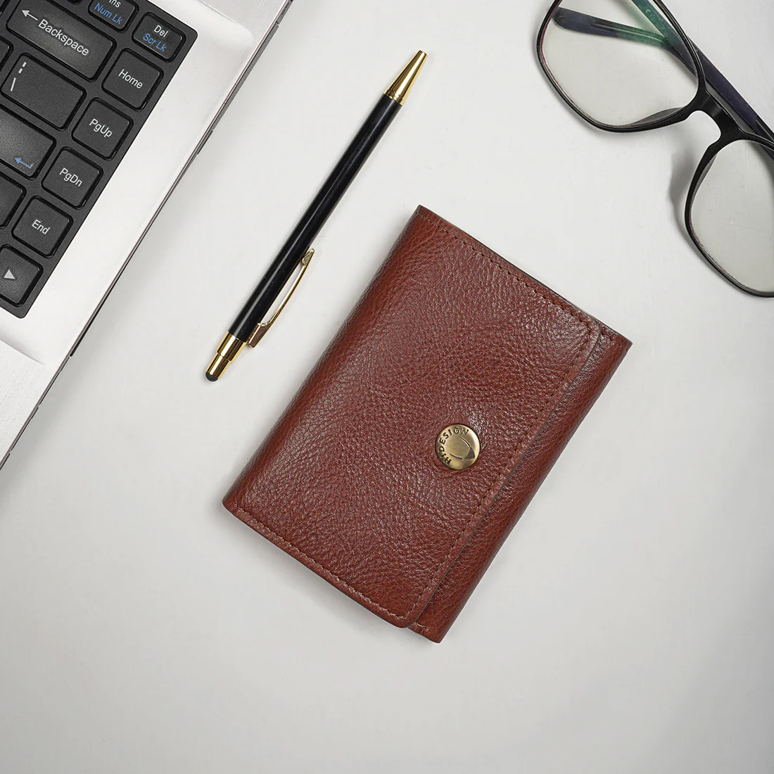 La Plata W3 Tan Leather Trifold Wallet - Image 2