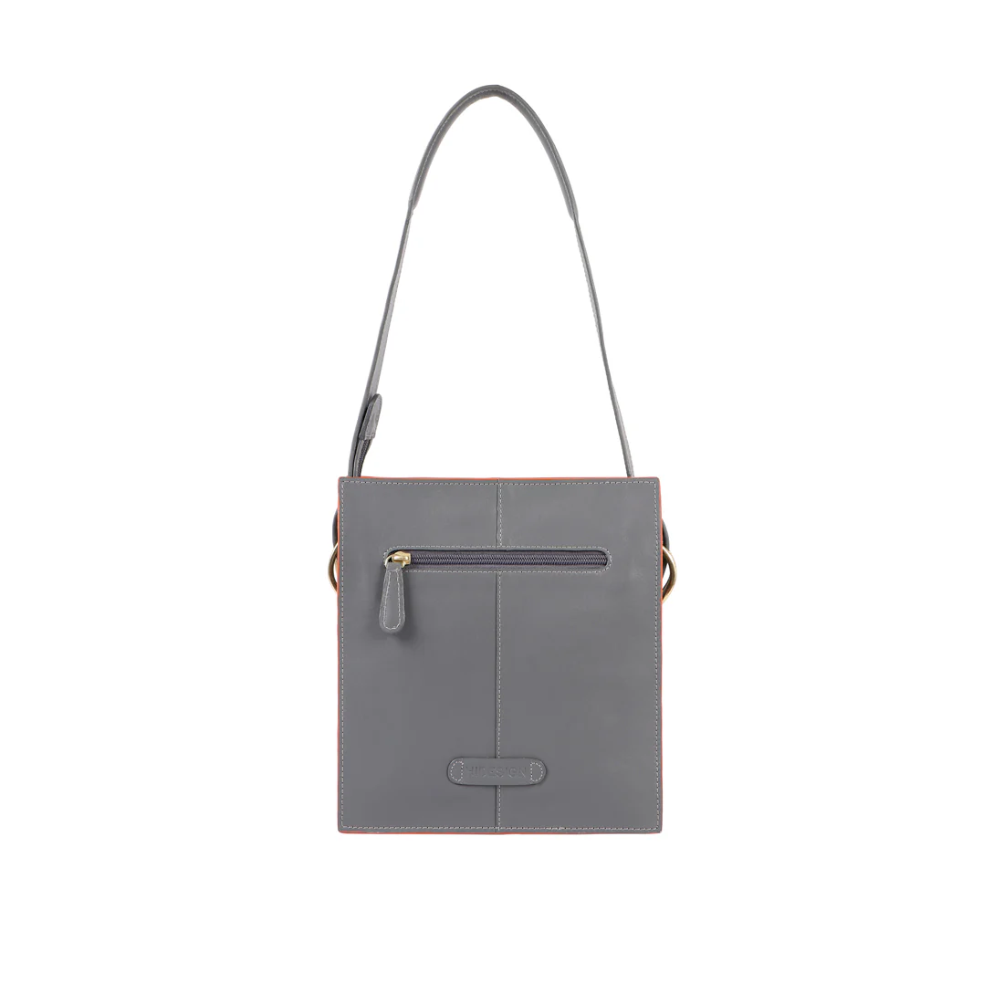 La Porte 01 Grey Leather Shoulder Bag - Image 3