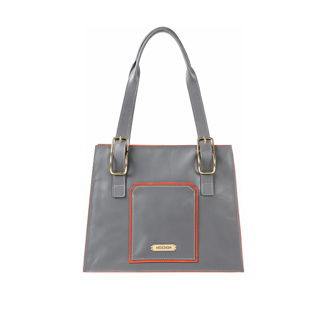 La Porte 02 Grey Leather Tote Bag