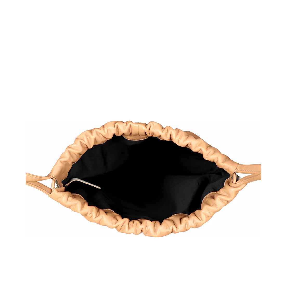 La Seb Nude Leather Draw String Bag - Image 3