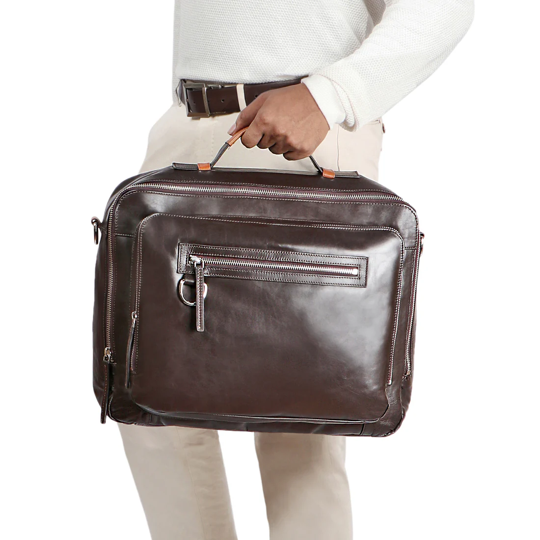 Le Mans 01 Brown Leather Messenger Bag