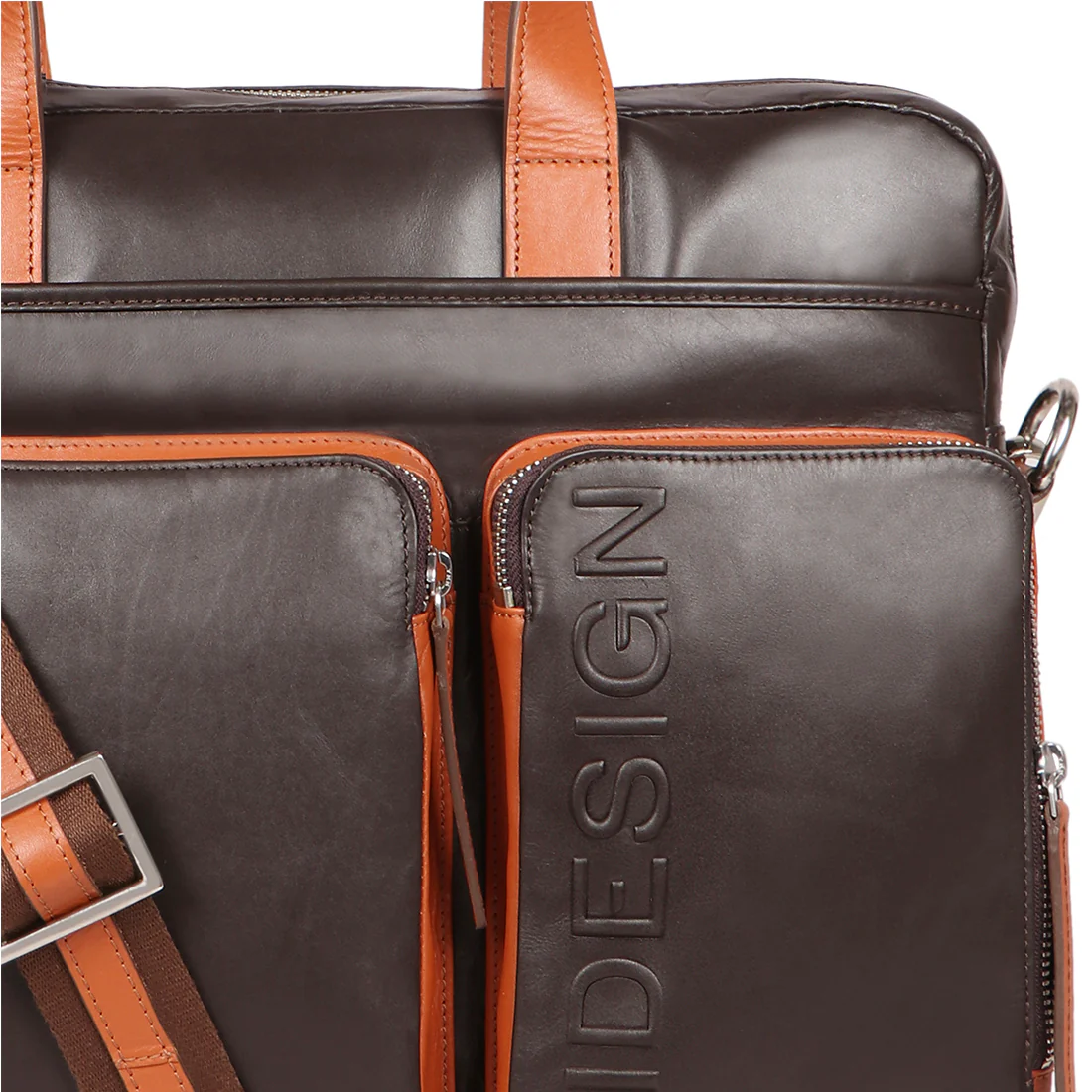 Le Mans 02 Brown Leather Messenger Bag - Image 5