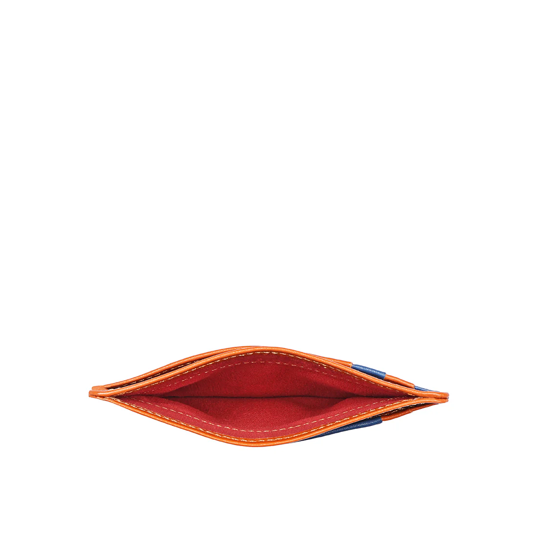 Le Mans W4 Orange Leather Card Holder - Image 2