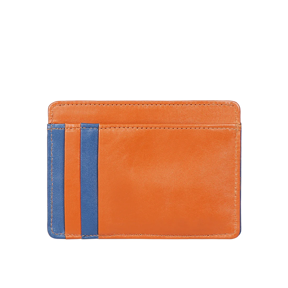 Le Mans W4 Orange Leather Card Holder - Image 5