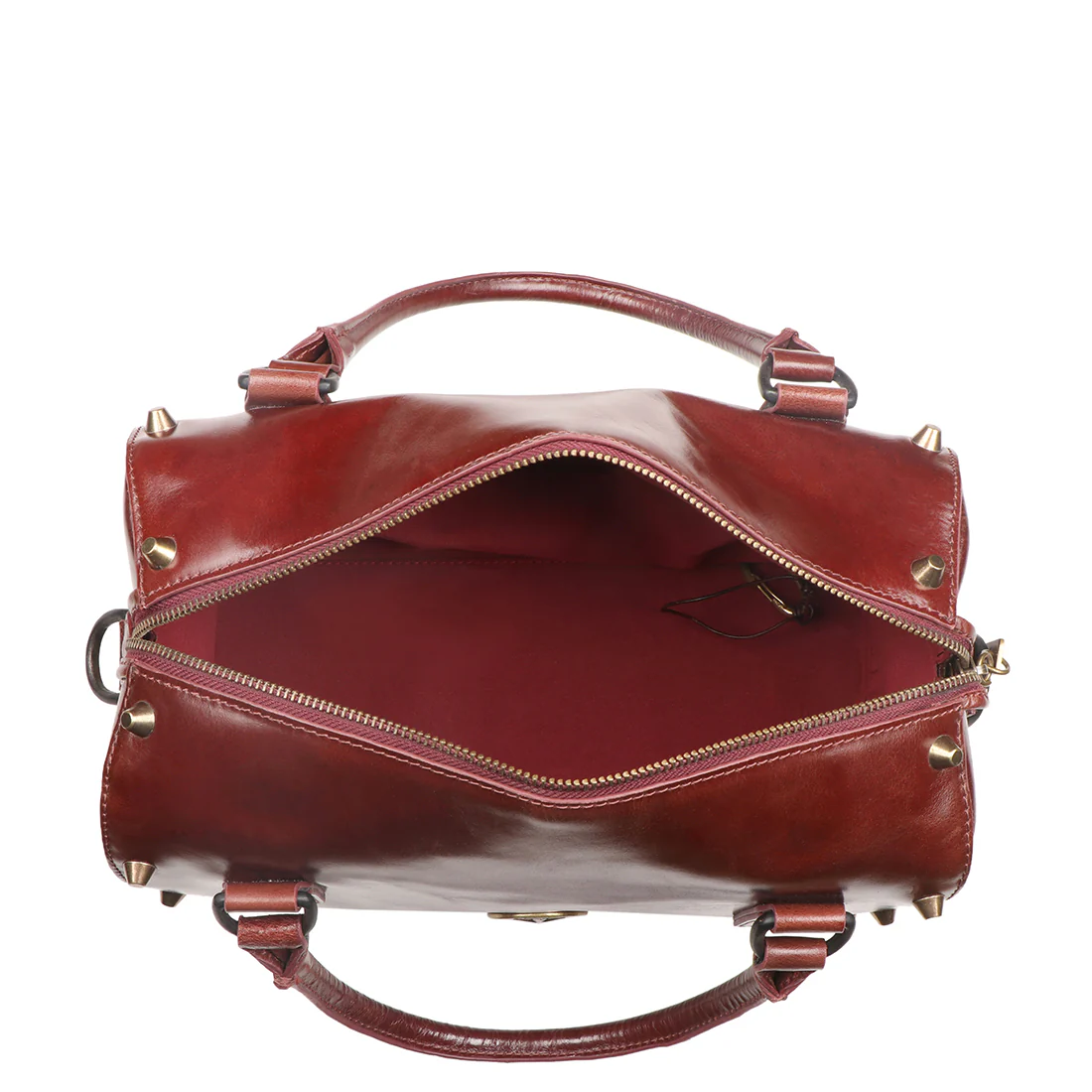 Lenin 02 Red Leather Duffle Bag - Image 6