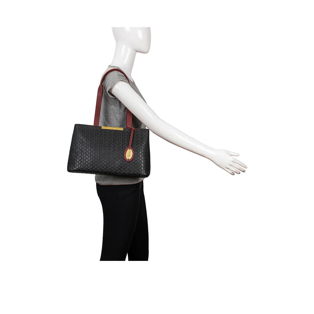 Leo 01 Sb Black Leather Tote Bag - Image 6