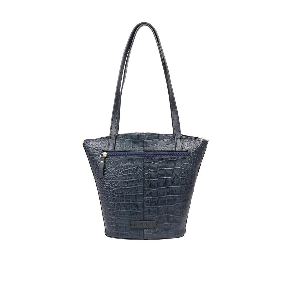 Lima 03 Blue Leather Tote Bag - Image 3