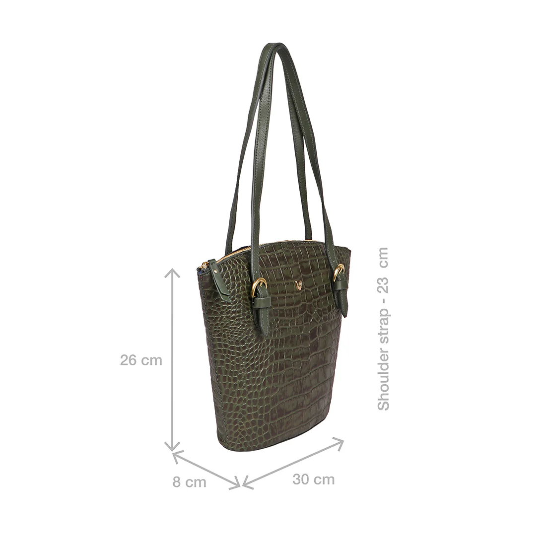Lima 03 Green Leather Tote Bag - Image 3