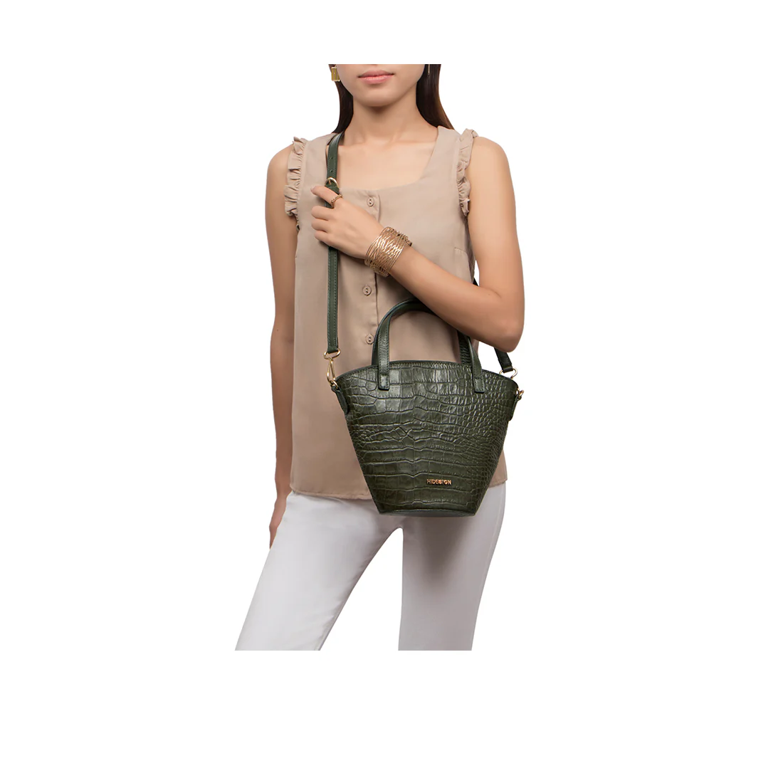 Lima 09 Green Leather Crossbody