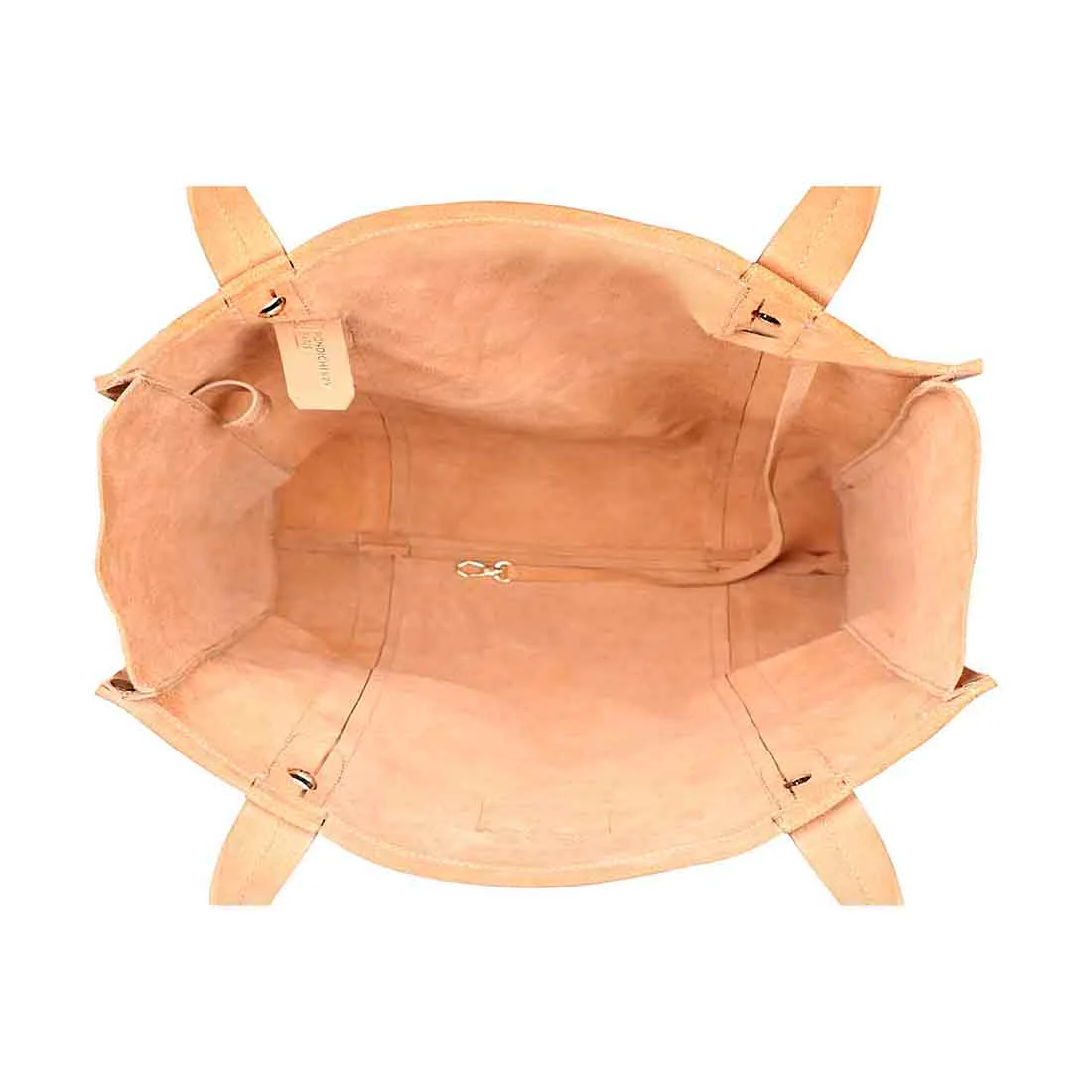 Lionel Nude Leather Tote Bag - Image 5