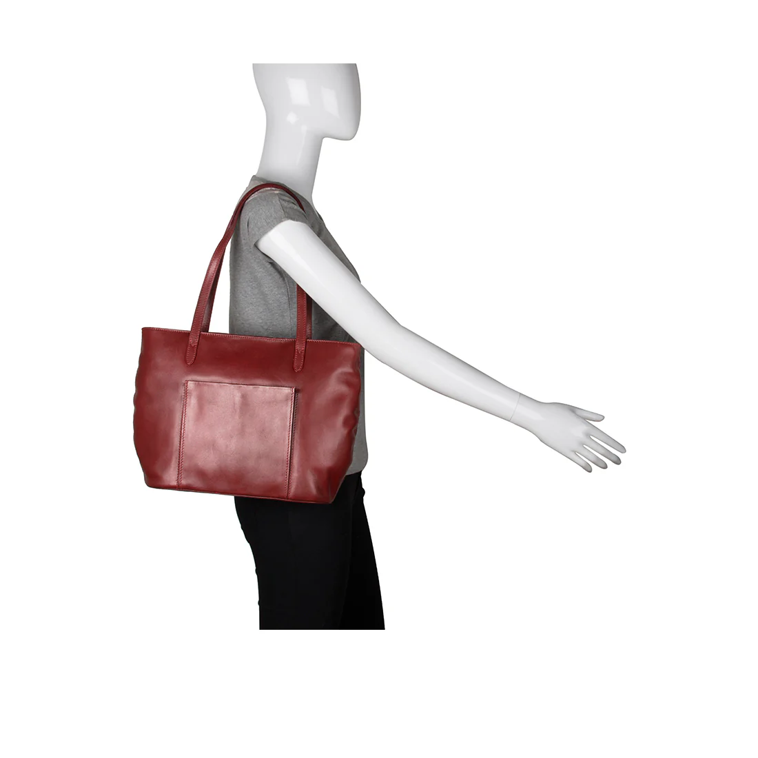 Liscio 01 Marsala Leather Tote Bag - Image 6
