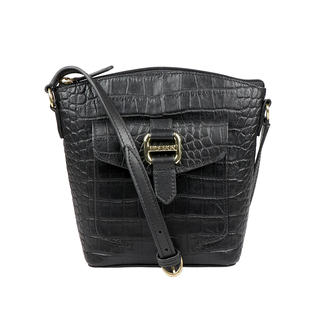 Lotus 01 Sb Black Leather Sling Bag