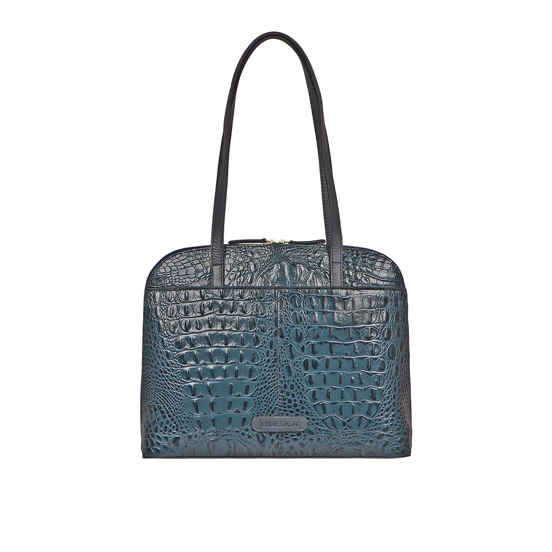Lotus 03 Sb Blue Leather Tote Bag - Image 4