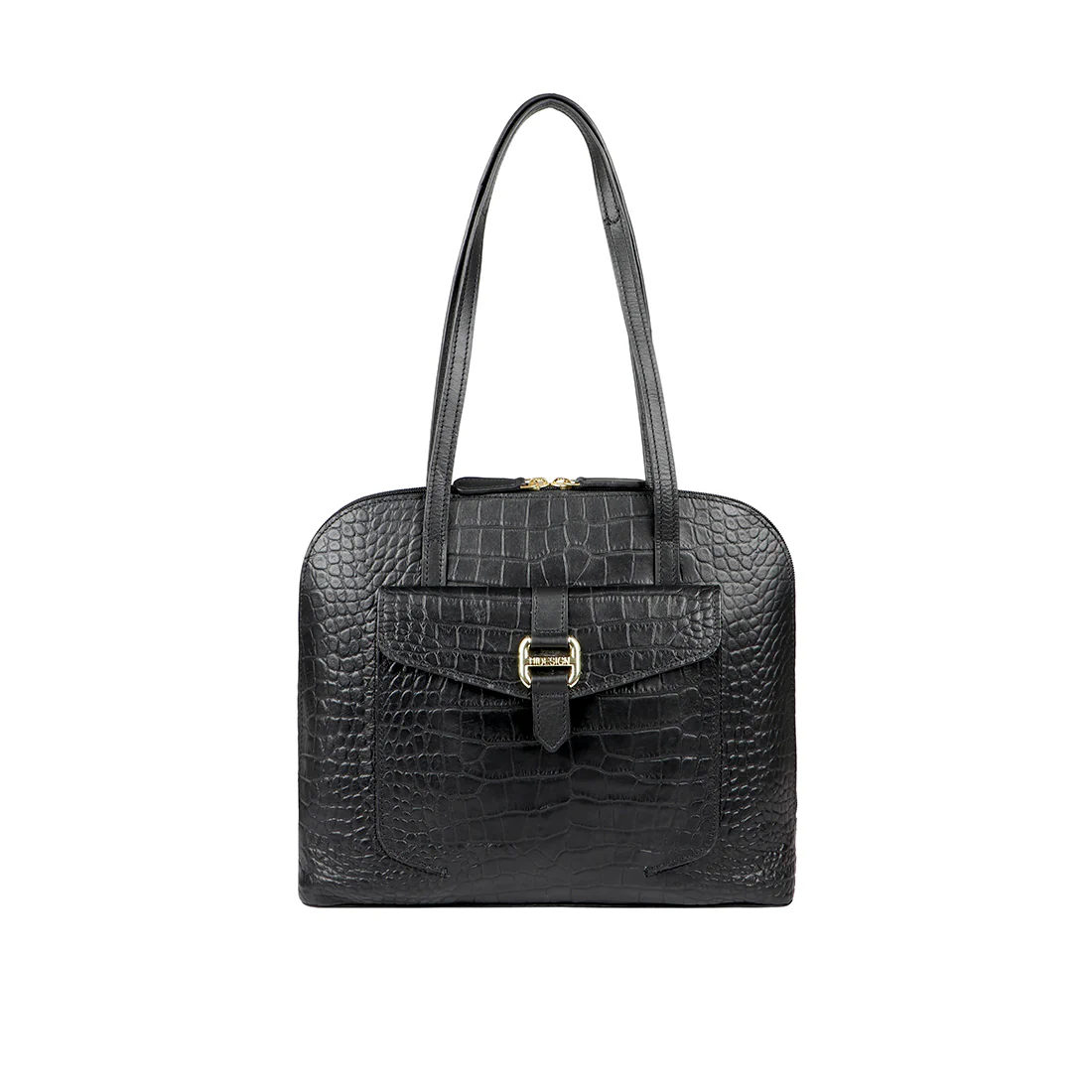 Lotus 03 Sb Black Leather Tote Bag
