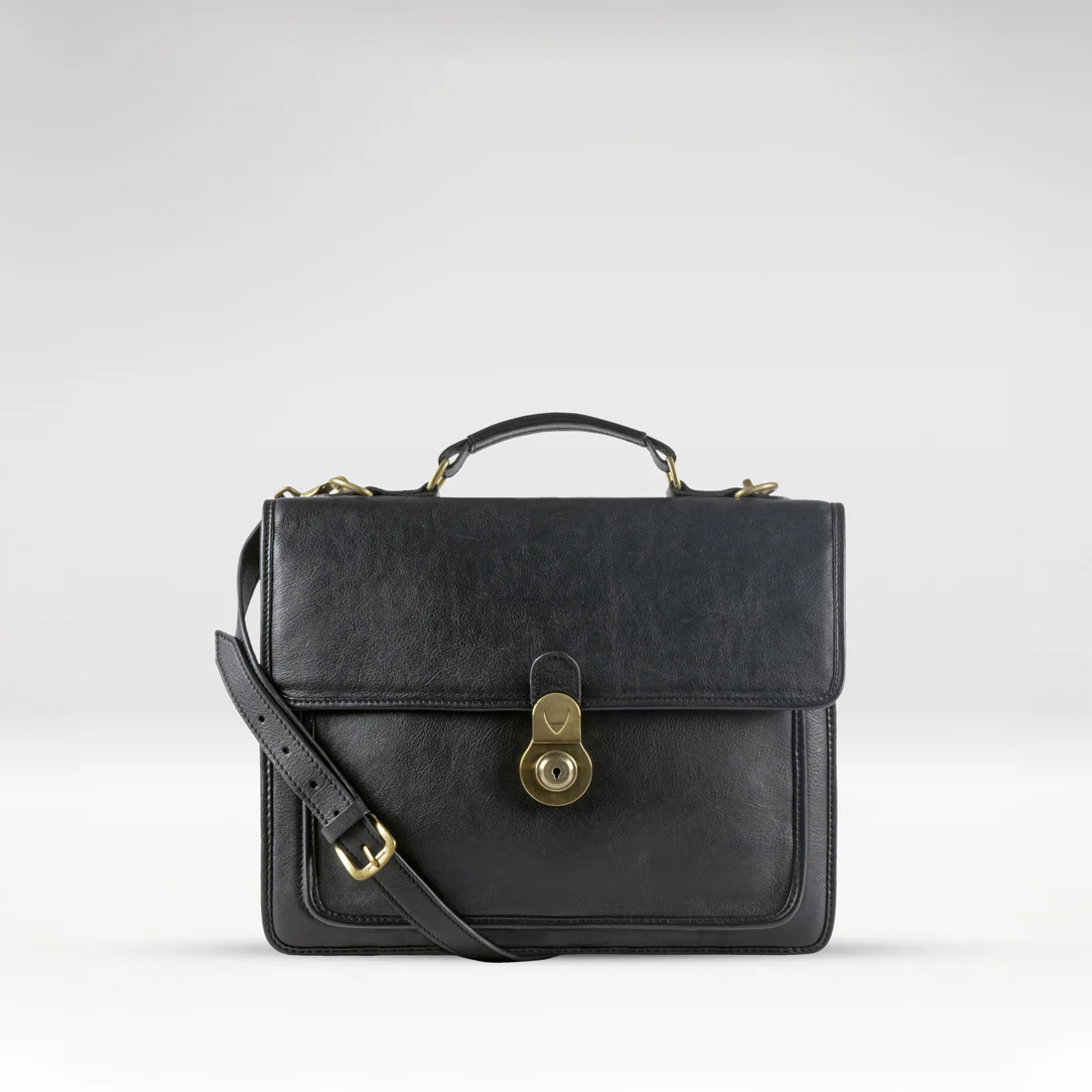 Lucca Black Leather  Briefcase