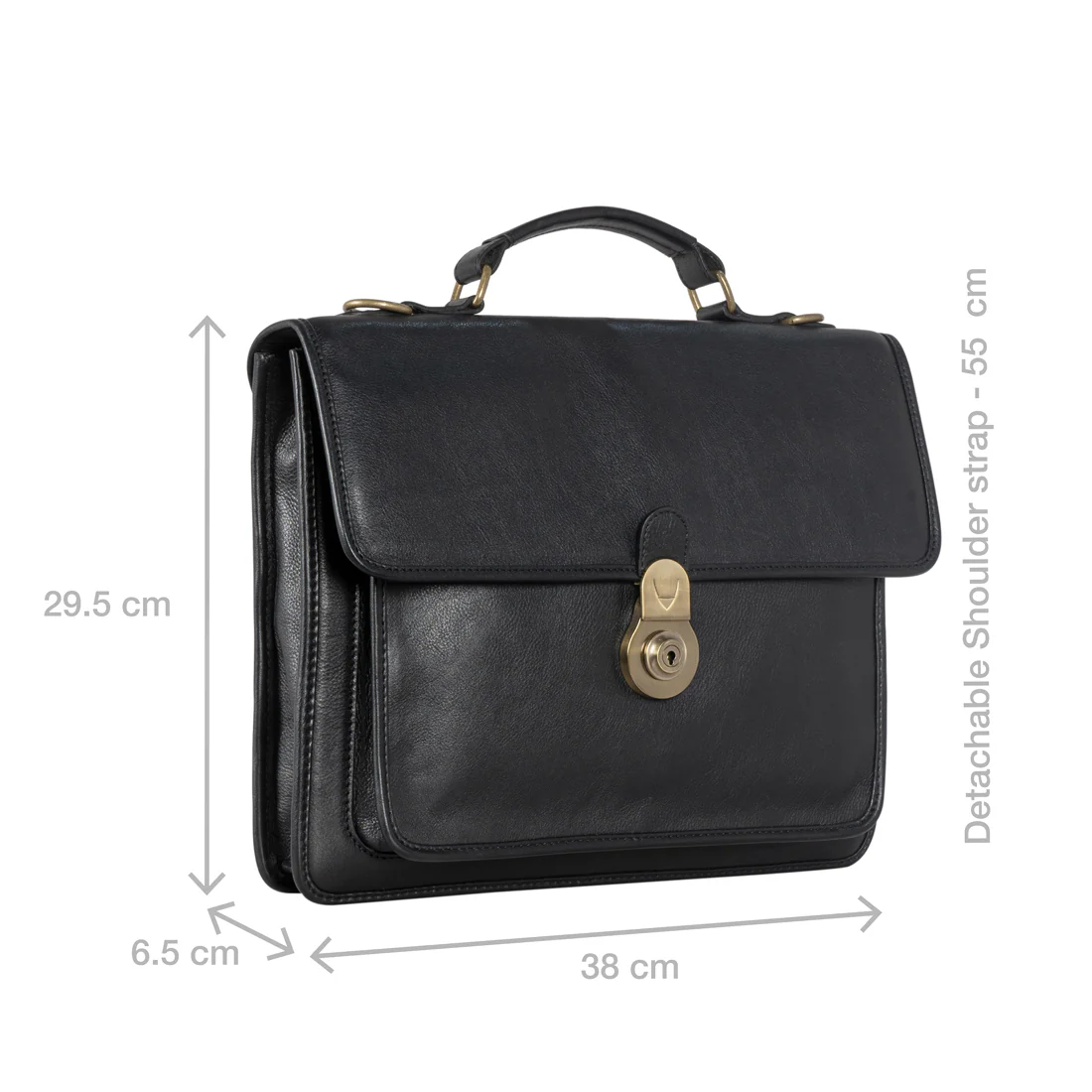 Lucca Black Leather  Briefcase - Image 2