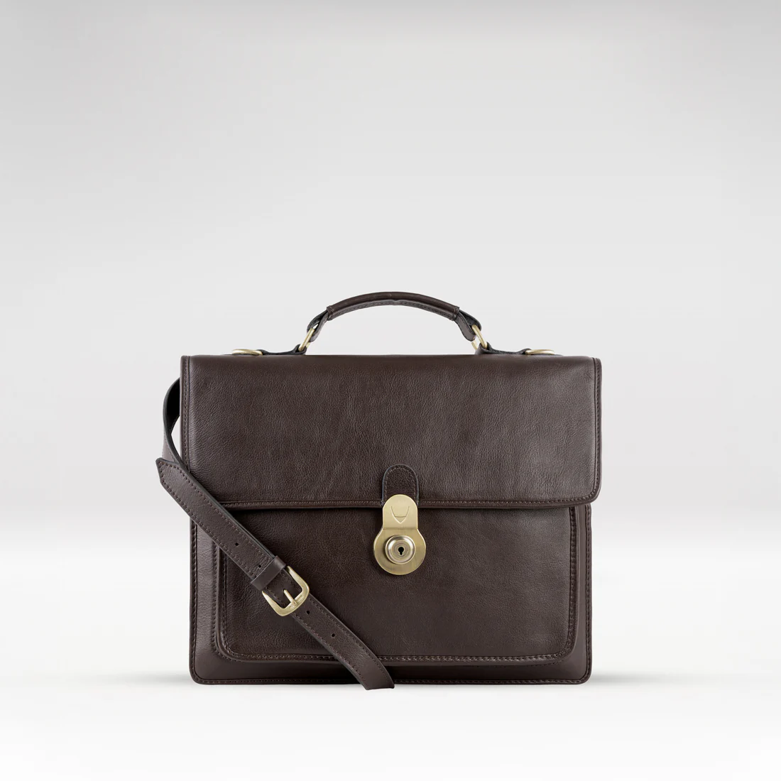 Lucca Brown Leather  Briefcase