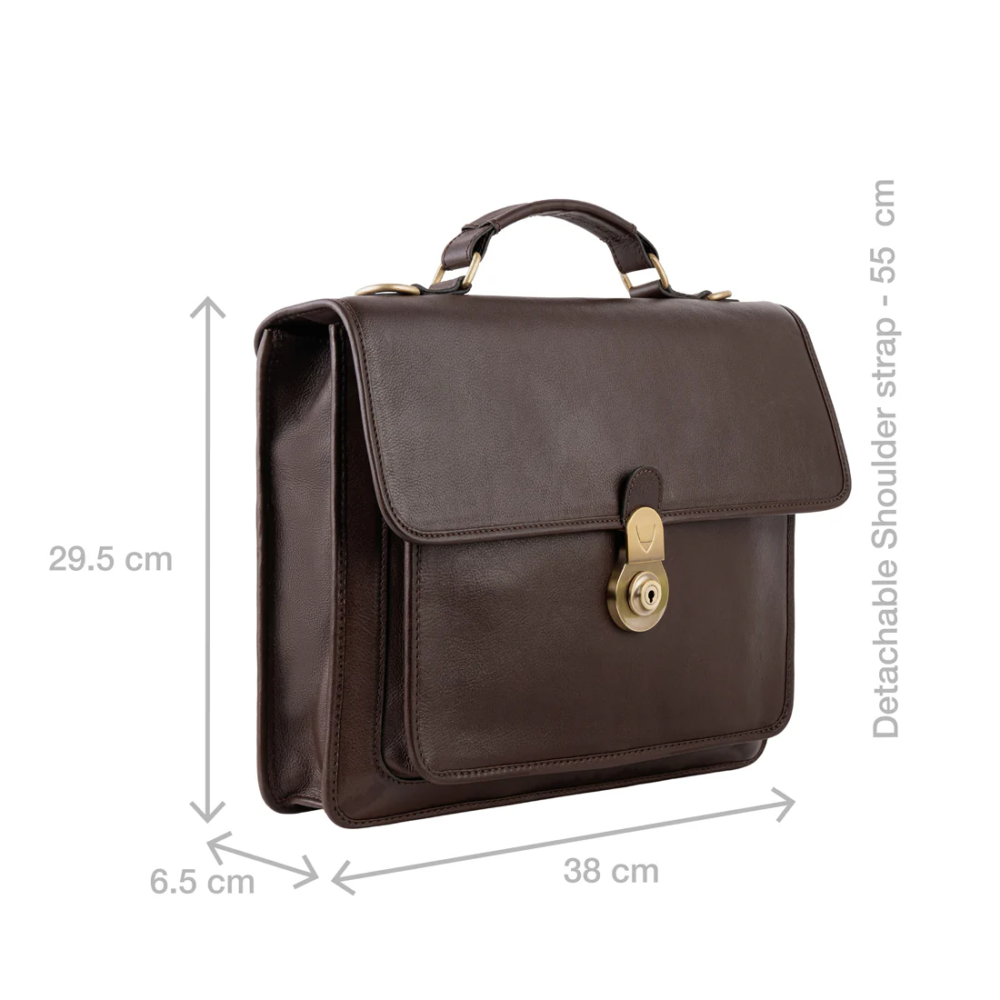 Lucca Brown Leather  Briefcase - Image 4