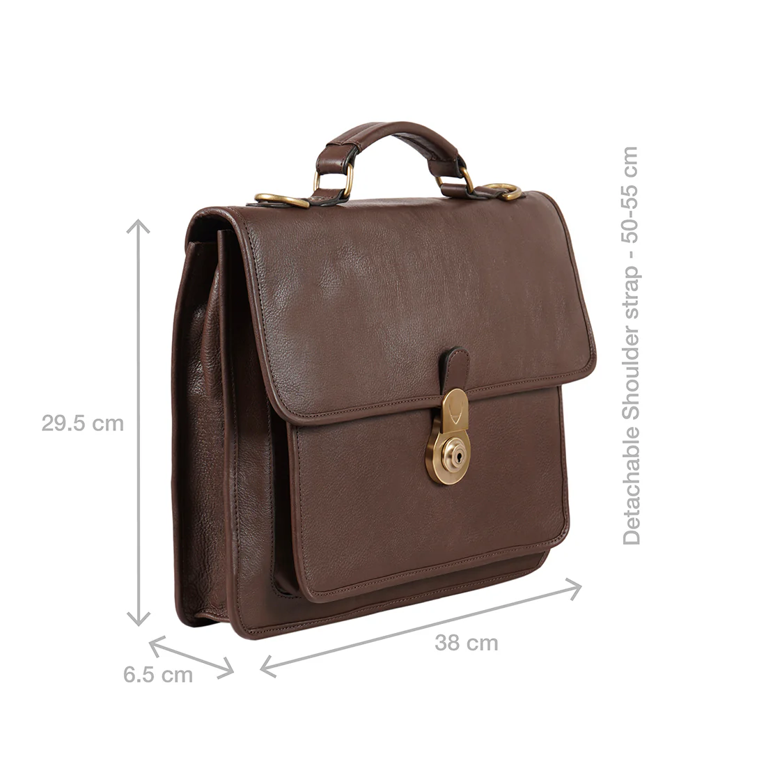 Lucca Brown Leather Briefcase - Image 3