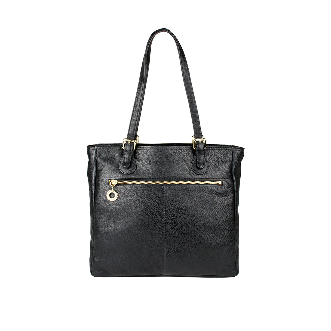 Lucia 01 Black Leather Tote Bag - Image 3