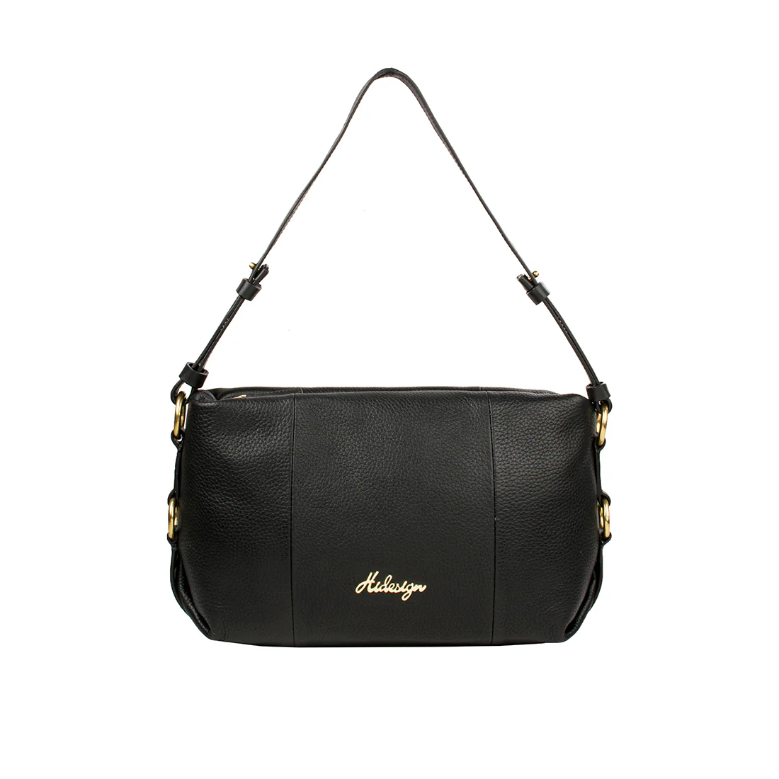 Lucy 02 Black Leather Shoulder Bag
