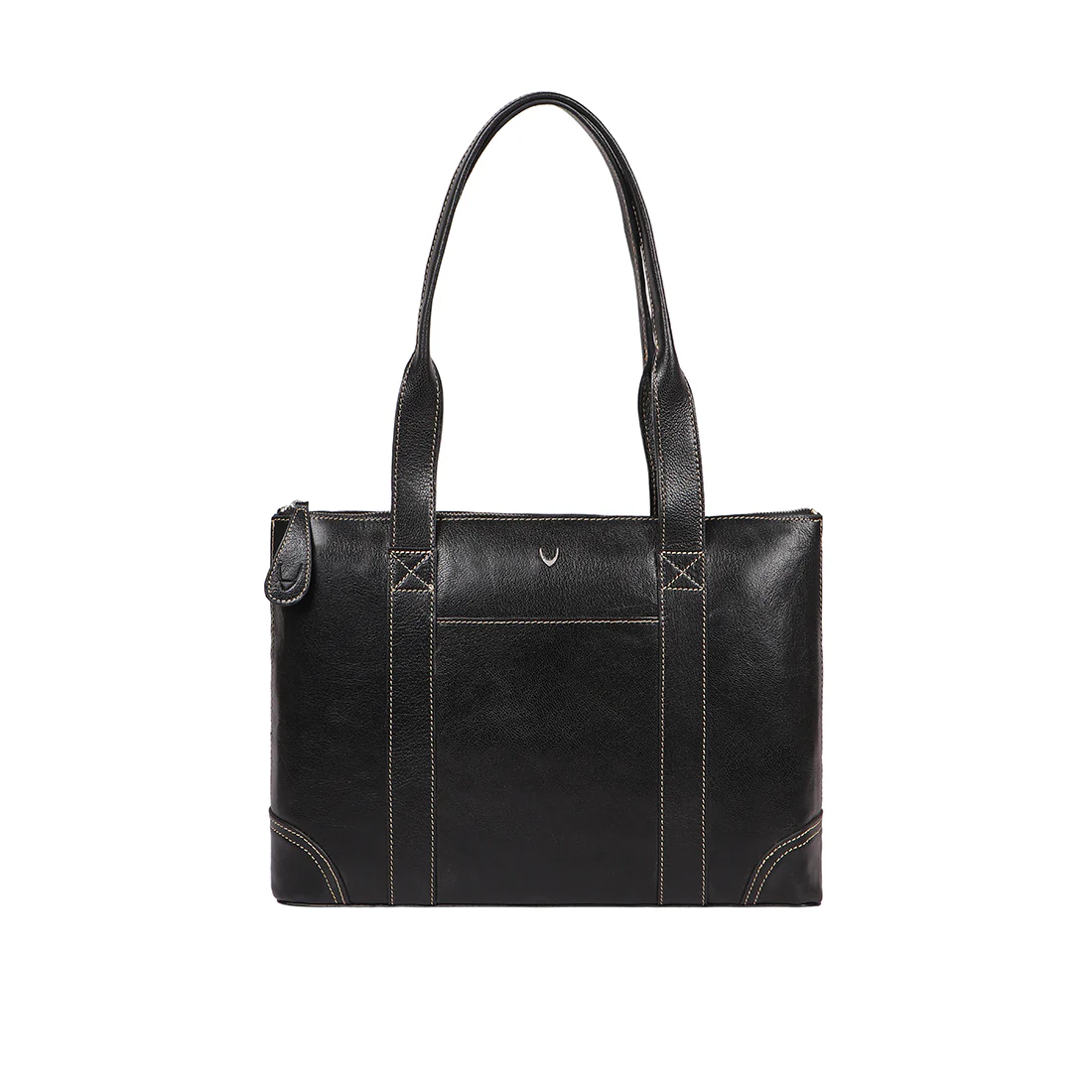 Malina 02 Black Leather Tote Bag - Image 2