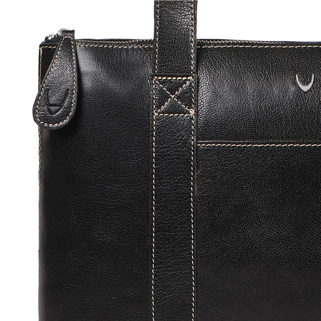 Malina 02 Black Leather Tote Bag - Image 5