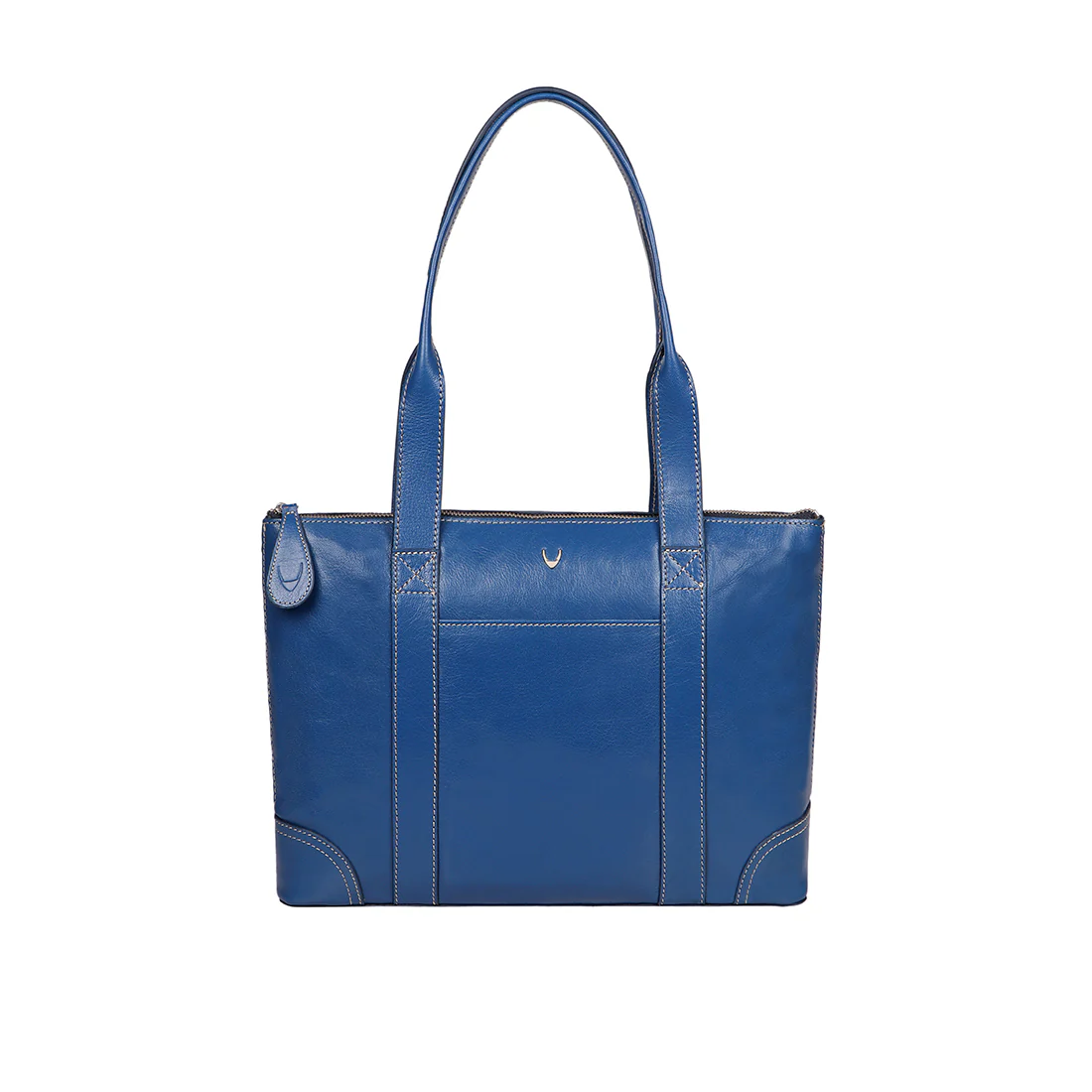 Malina 02 Blue Leather Tote Bag