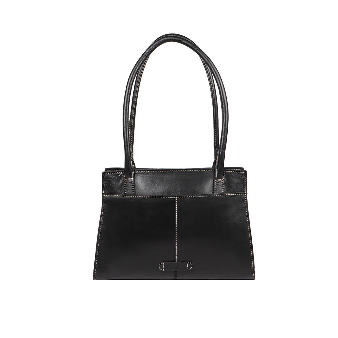 Malina 08 Black Leather Tote Bag - Image 4