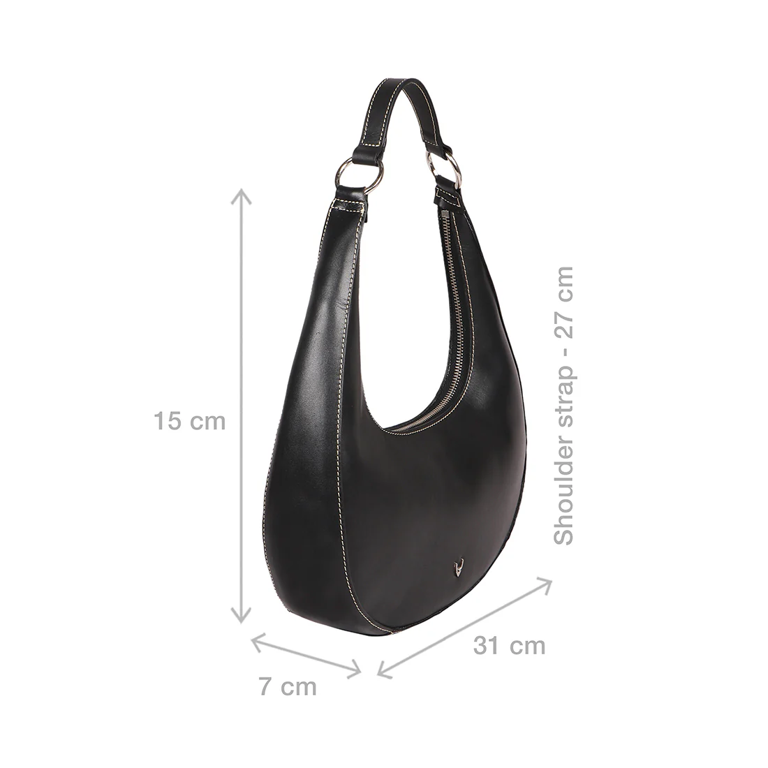 Malina 09 Black Leather Shoulder Bag - Image 3