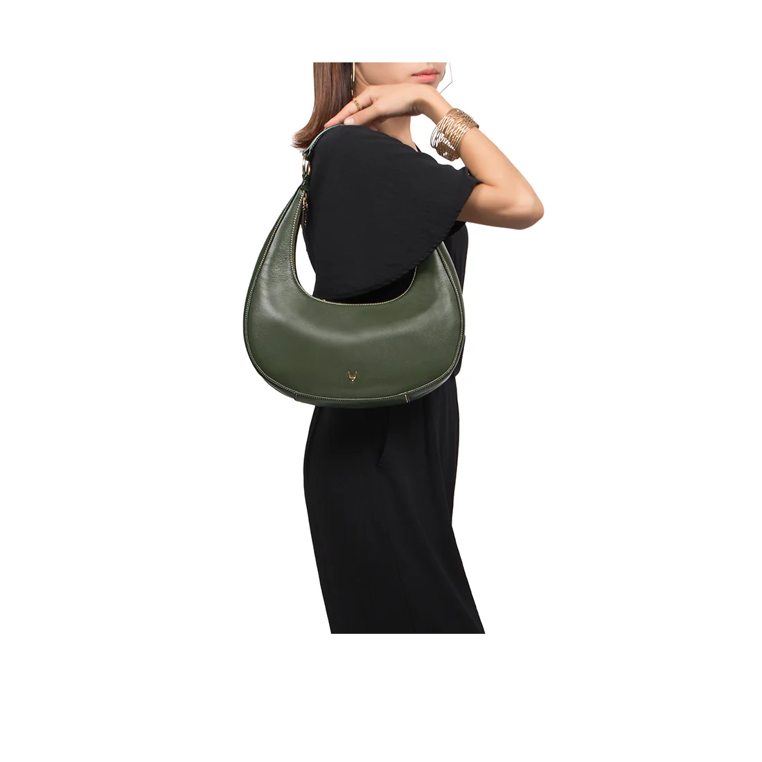 Malina 09 Green Leather Shoulder Bag - Image 6