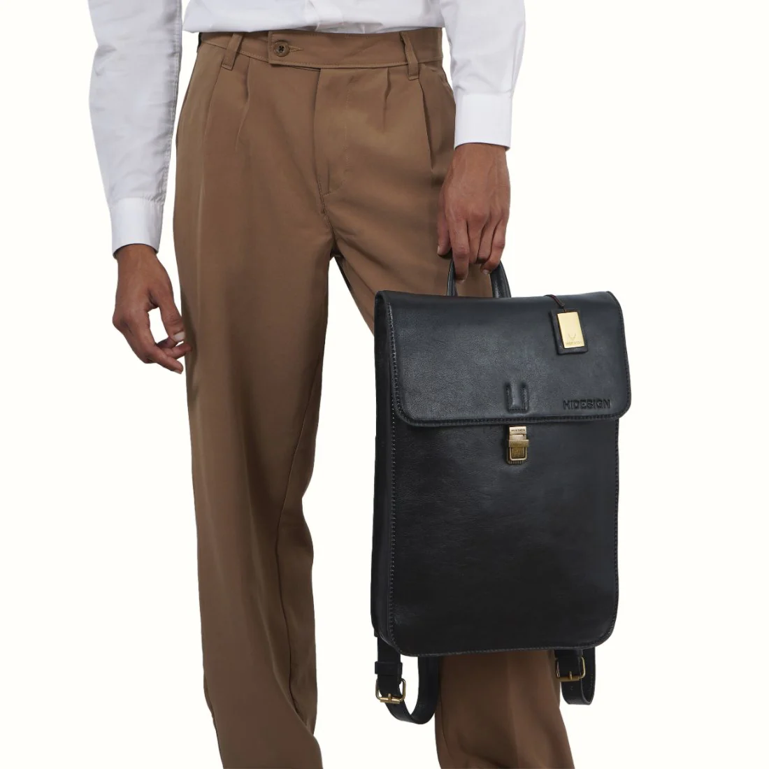 Malmo 02 Black Leather Backpack - Image 2