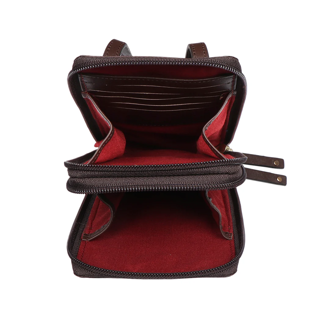 Mandy W3 Brown Leather Sling Wallet - Image 6