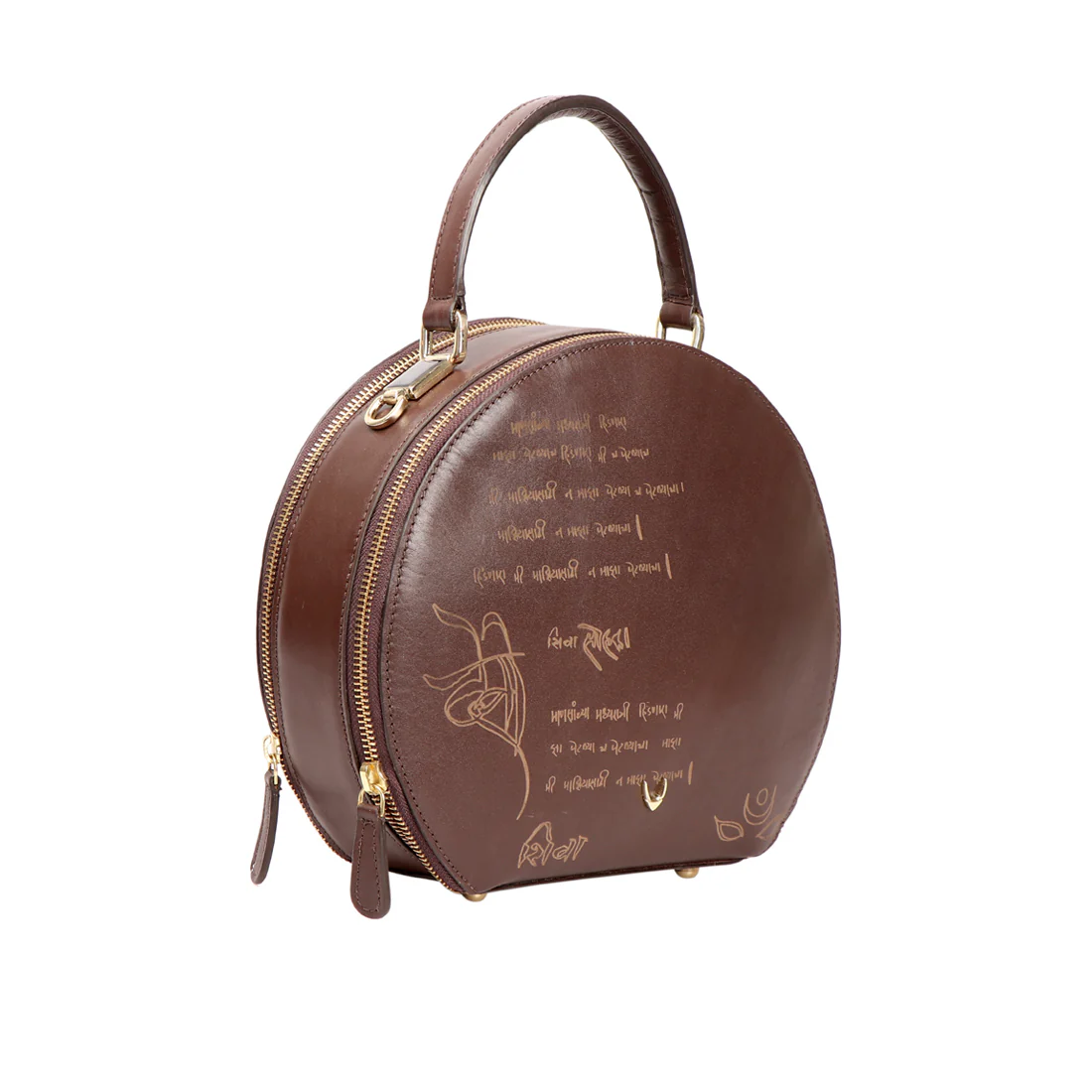 Mantra 01 Brown Leather Satchel - Image 3