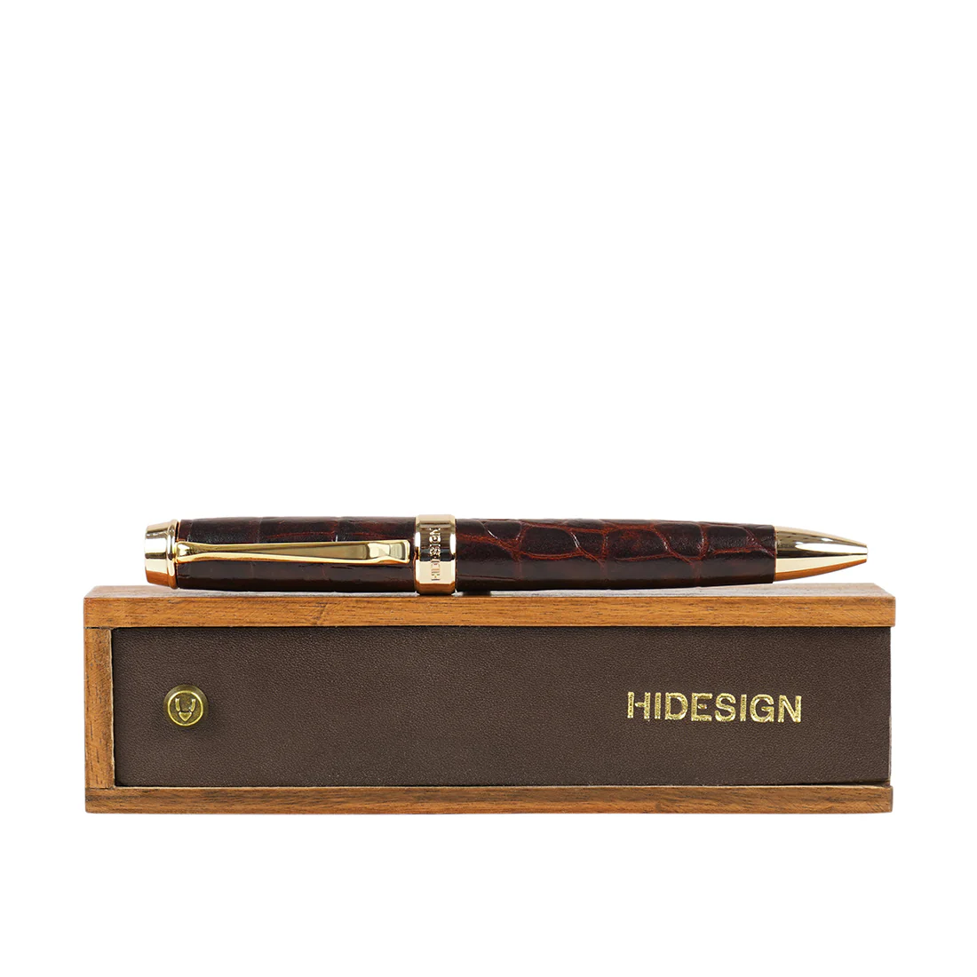 Manzoni Brown Leather Ball Pen - Image 5