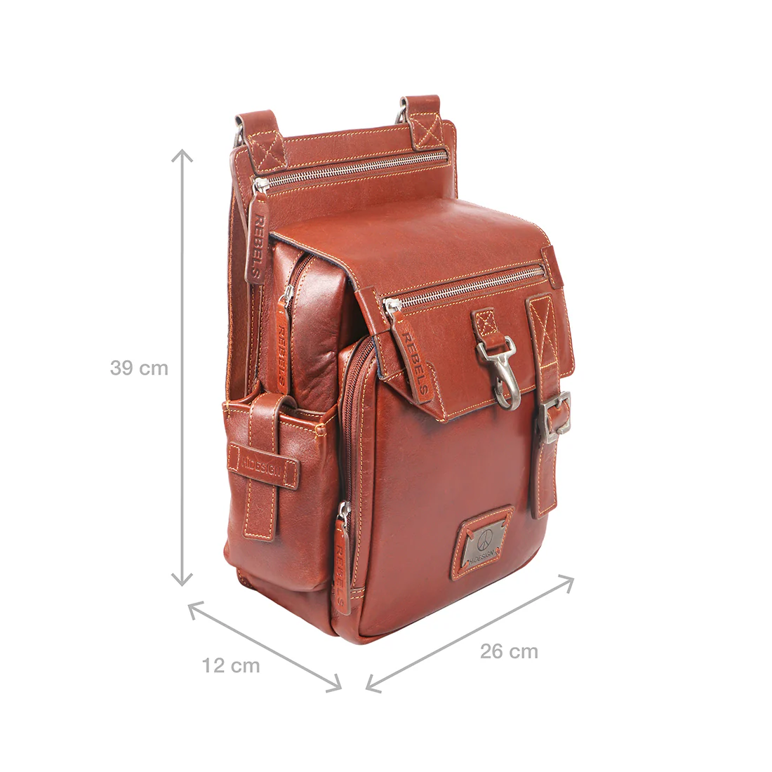 Mao 01 Tan Leather Backpack - Image 3