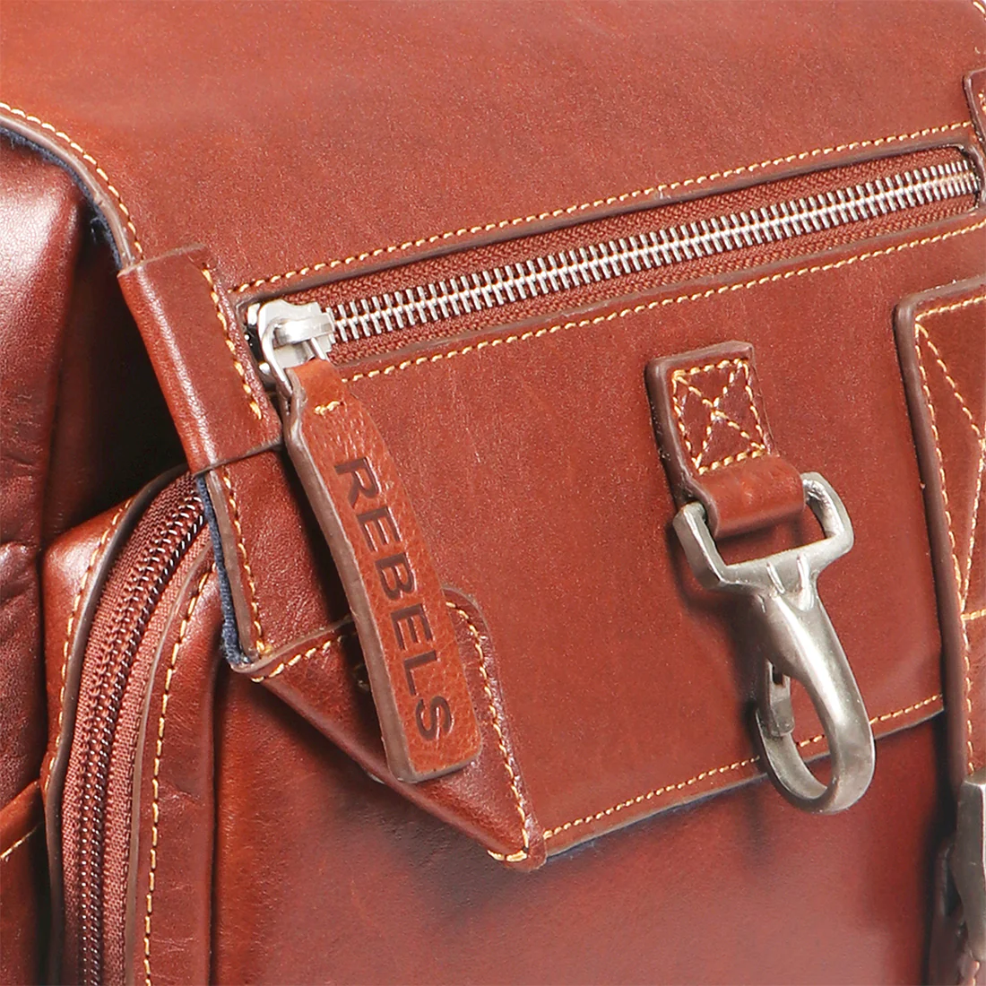 Mao 01 Tan Leather Backpack - Image 5
