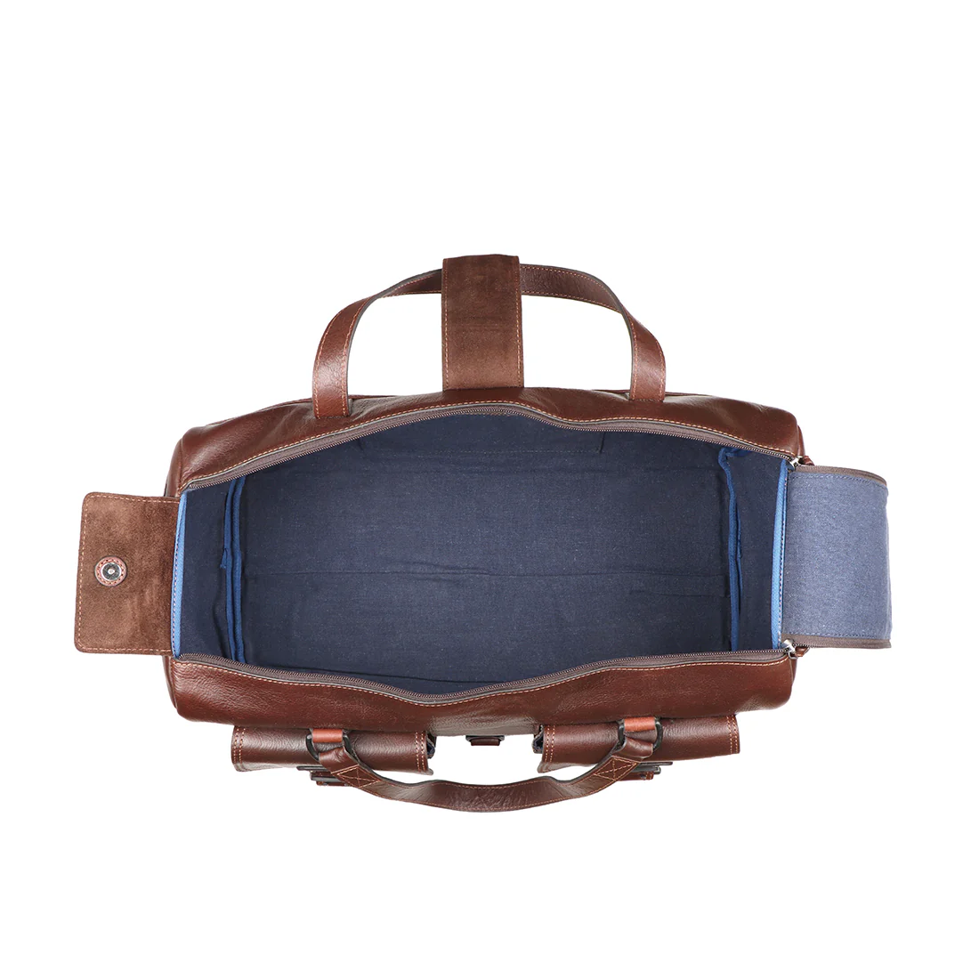 Mao 03 Brown Leather Duffle Bag - Image 6