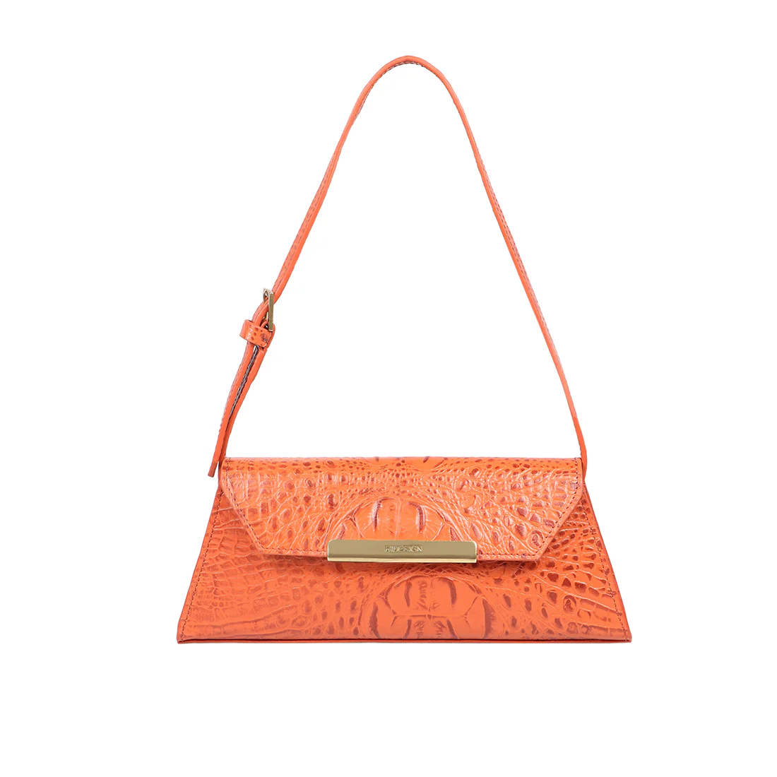 Mariah 04 Orange Leather Shoulder Bag