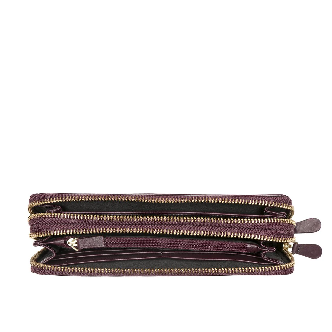 Martina Purple Leather Double Zip Around Wallet - Image 4